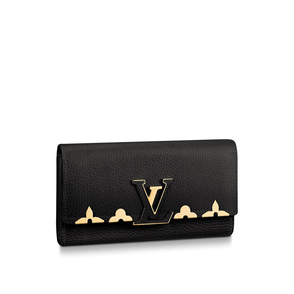 Louis Vuitton Capucines Wallet Taurillon Leather in Black M64551