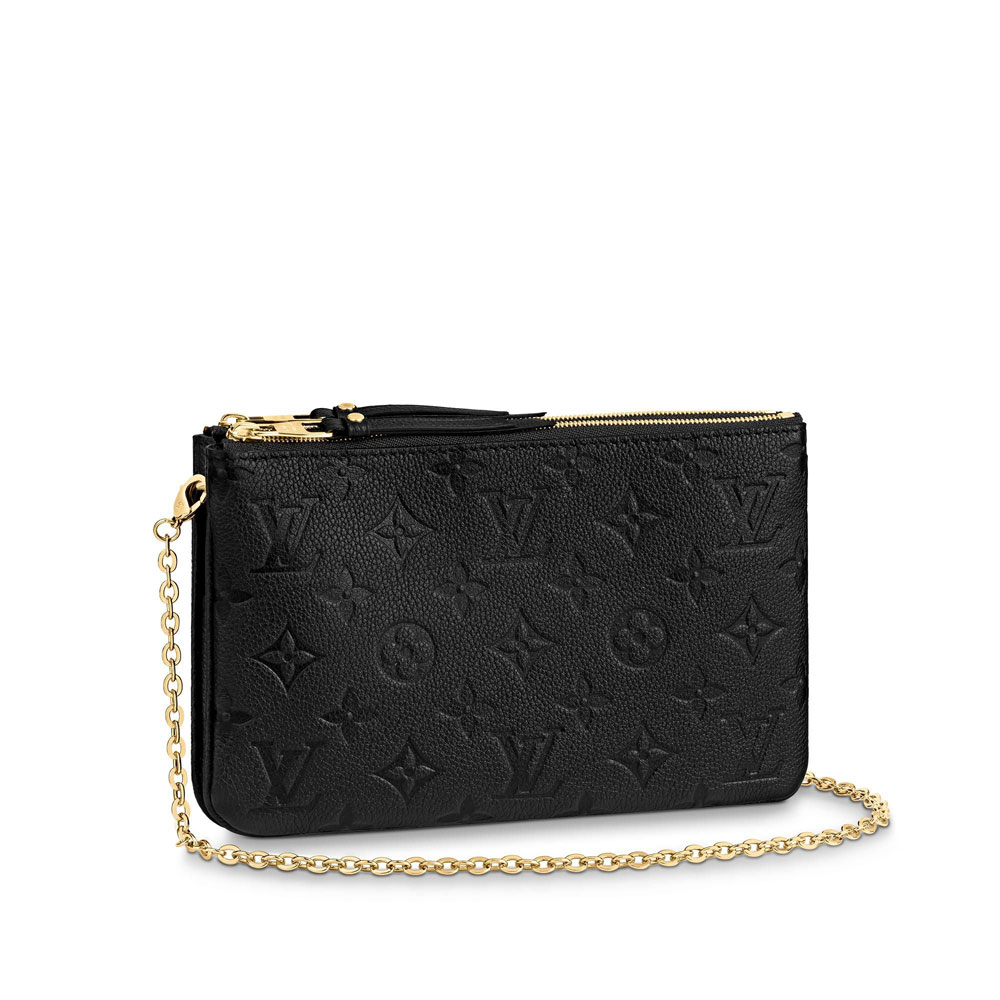 Louis Vuitton Double Zip Pochette Monogram Empreinte Leather M68568