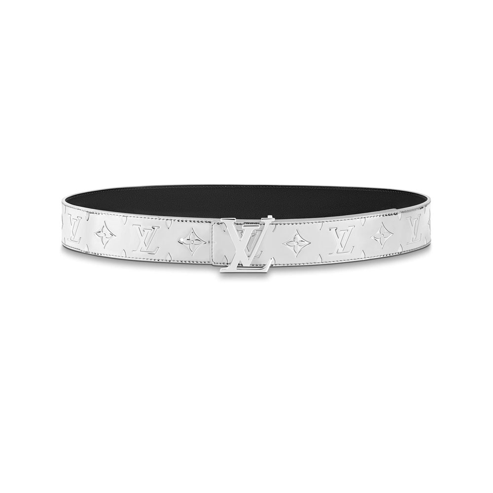 Louis Vuitton Initials Mirror 40MM Reversible Belt in Silver MP303Q