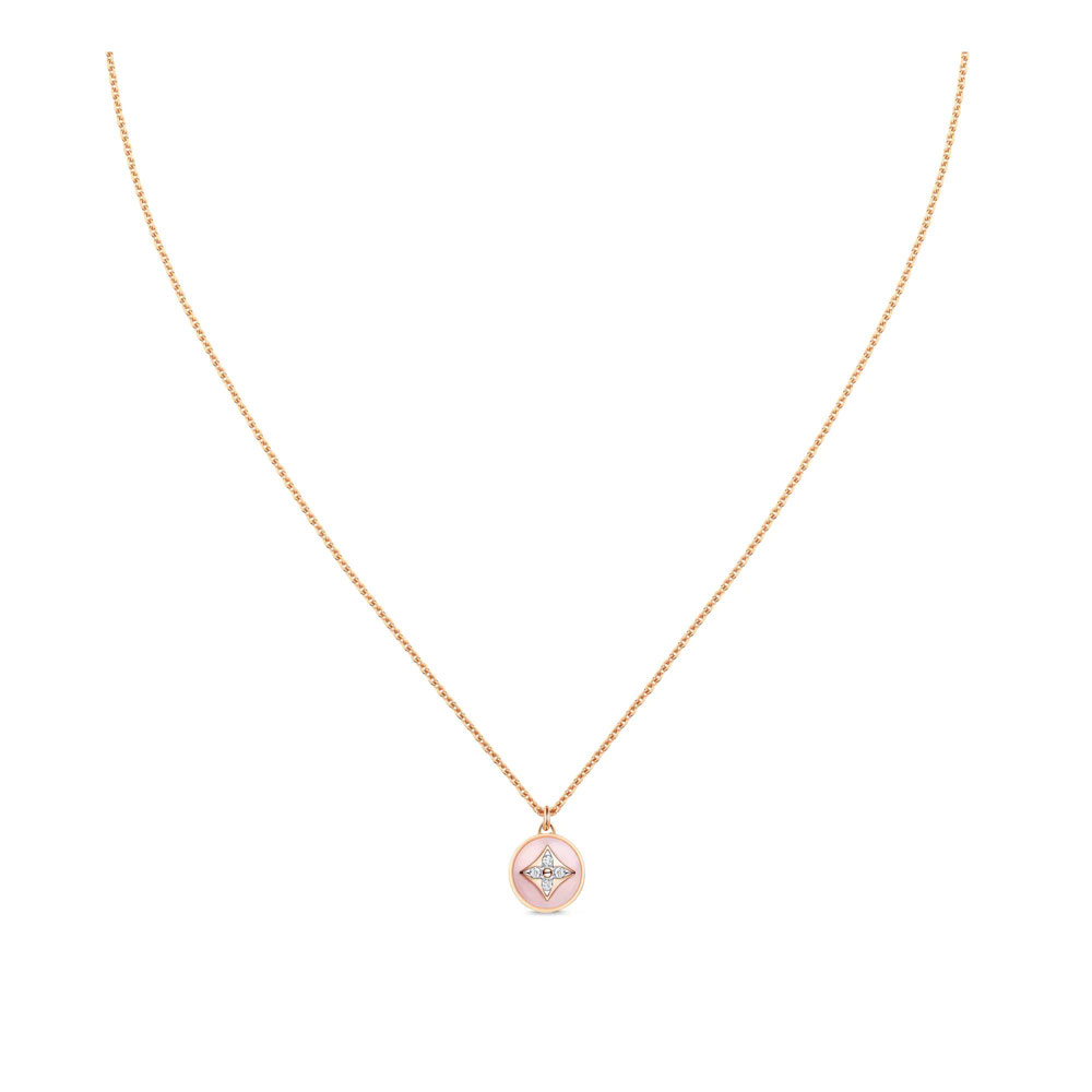 Louis Vuitton B Blossom Pendant Pink Opal Diamonds in Rose Q93794