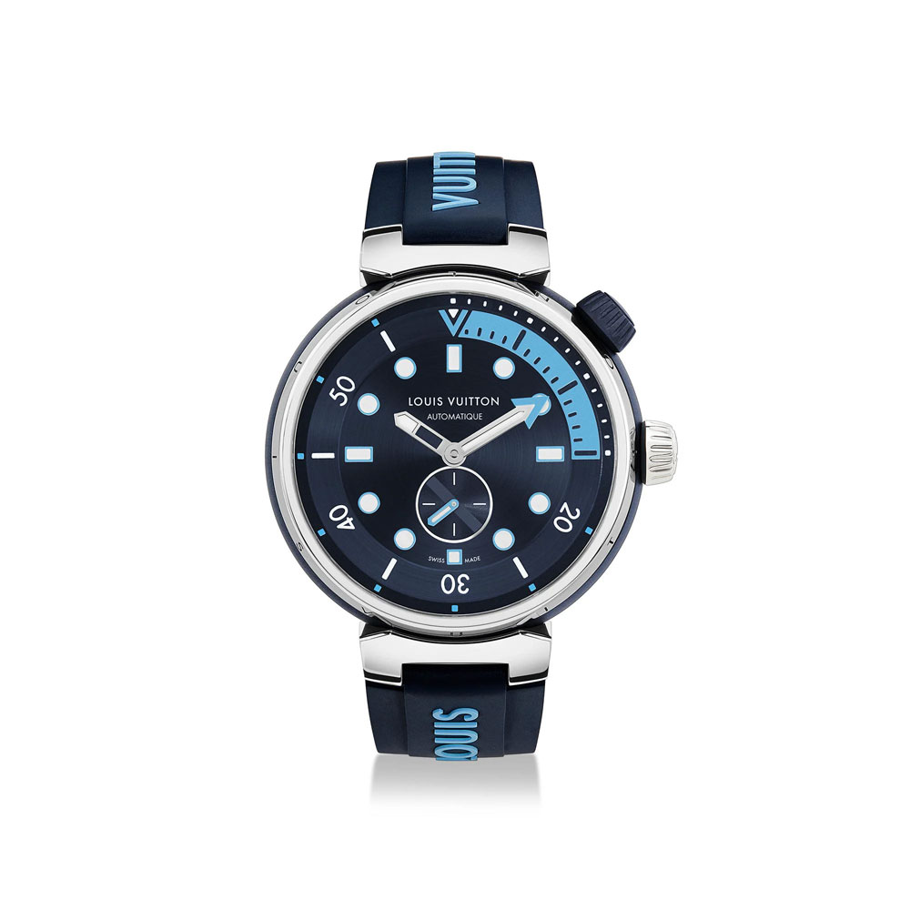 Louis Vuitton Tambour Street Diver Blue Watch QBB172