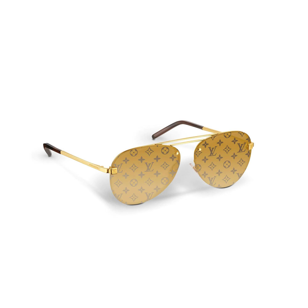 Louis Vuitton Clockwise Sunglasses in Gold Z1020W