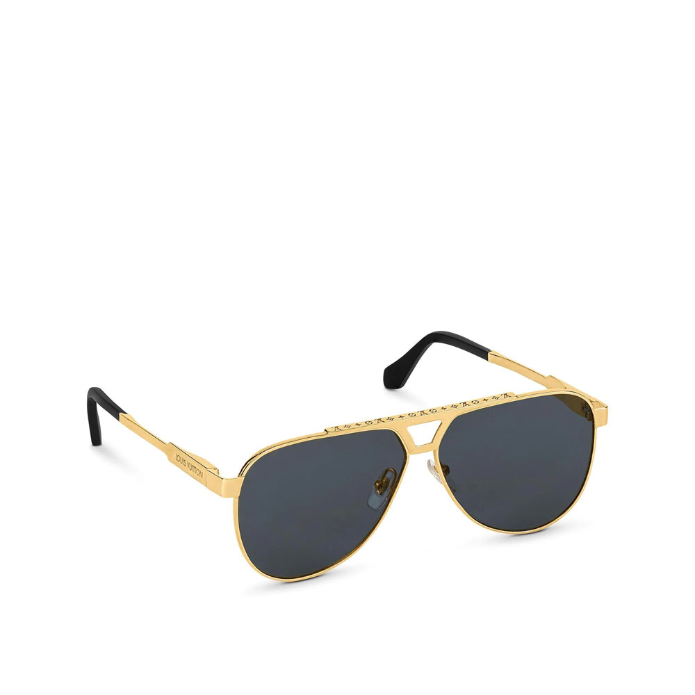 Louis Vuitton 1.1 Evidence Metal Pilot Sunglasses Z1586E