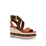 Louis Vuitton Boundary Wedge Sandal in Brown 1A63W5
