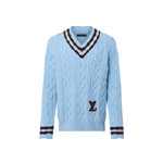 Louis Vuitton Cable-Knit Wool And Mohair V-Neck Pullover 1AFPYY