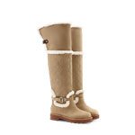 Louis Vuitton Territory Flat Thigh Boot in Beige 1AIUE0