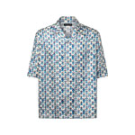 Louis Vuitton Monogram Printed Silk Short Sleeved Shirt 1AJUOE