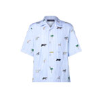 Louis Vuitton x Darjeeling Limited Embroidered Striped Short Sleeved Shirt 1AJUX4