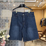 Louis Vuitton Reflective Nanogram Chambray Shorts 1AKOPF