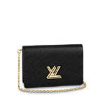 Louis Vuitton Twist Belt Chain Wallet Epi Leather in Black M68750
