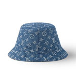 Louis Vuitton Monogram Essential Bucket Hat S00 Blue M78772