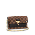 Louis Vuitton Vavin Chain Wallet Damier Ebene in Brown N60221