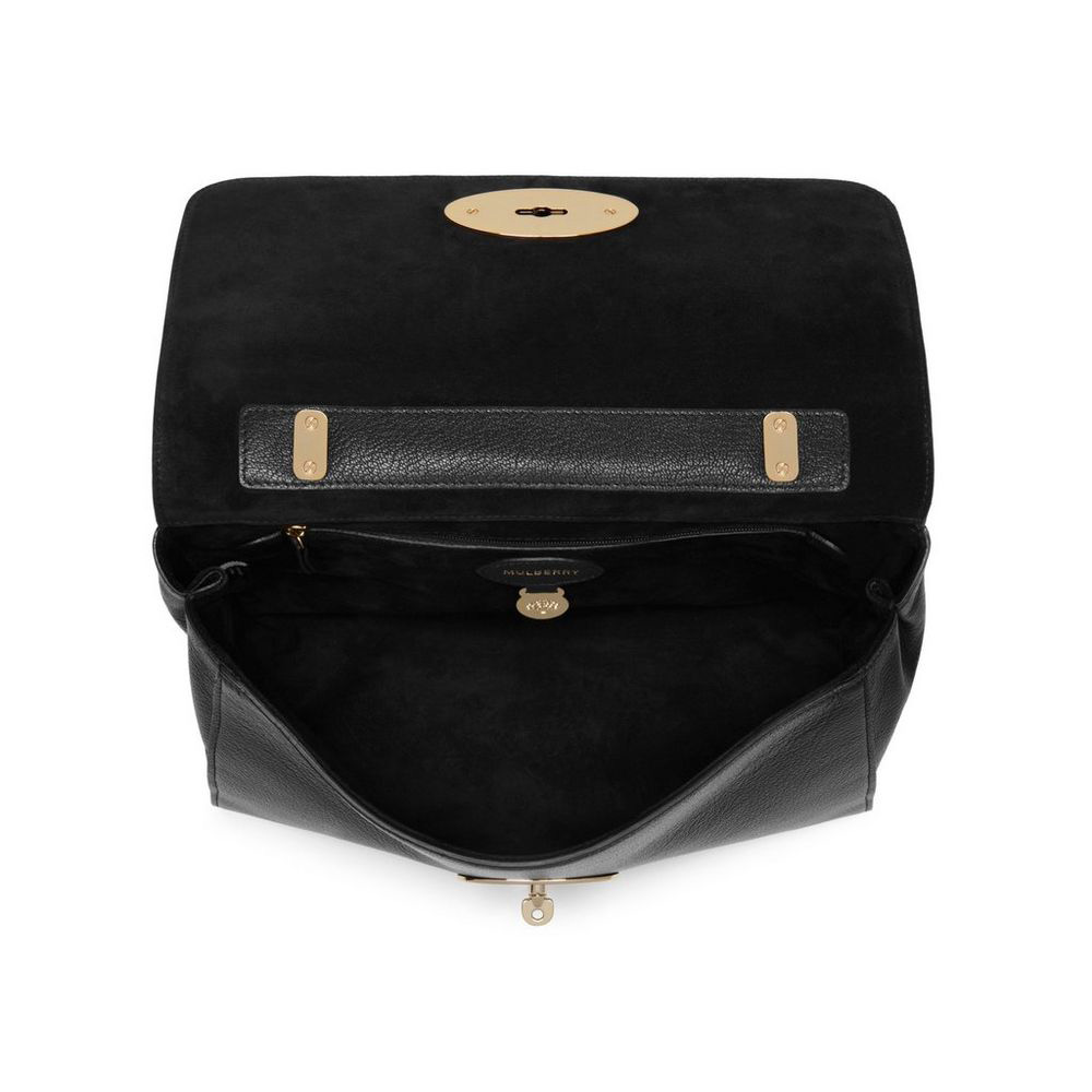 Mulberry Medium Lily in Black Glossy Goat With Soft Gold HH3297 874A100 - Photo-4