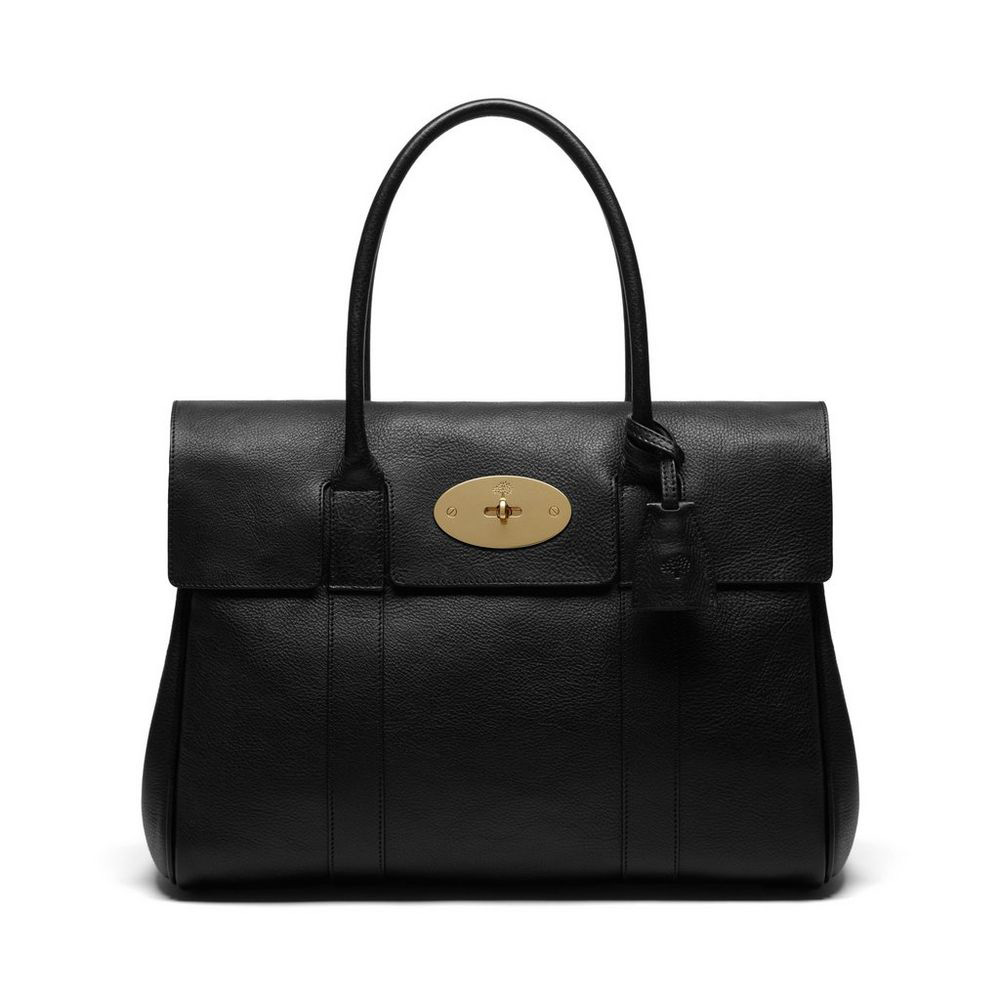 Mulberry Bayswater in Black Natural Leather With Brass HH5988 342A217