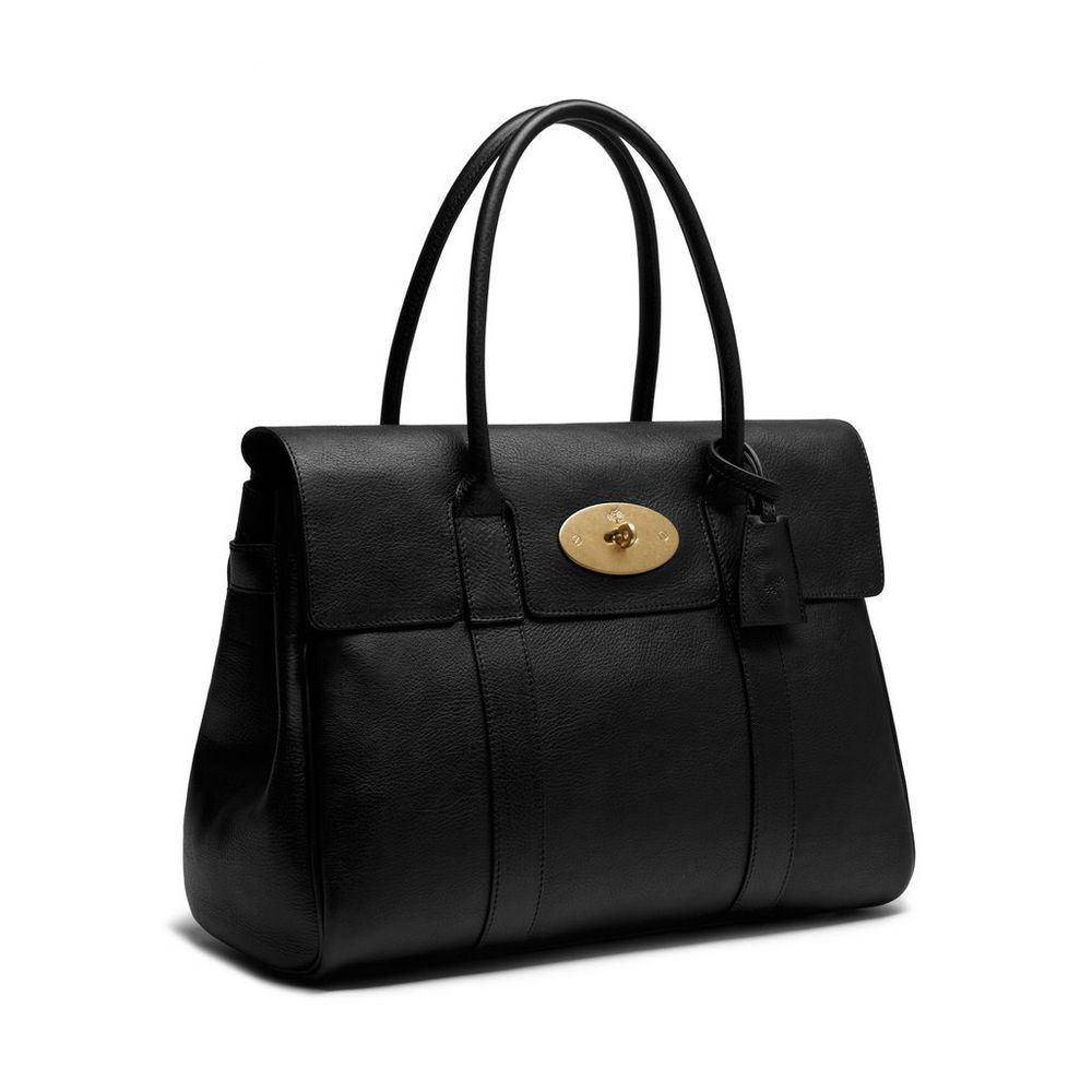 Mulberry Bayswater in Black Natural Leather With Brass HH5988 342A217 - Photo-3