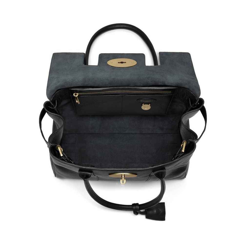 Mulberry Bayswater in Black Natural Leather With Brass HH5988 342A217 - Photo-4