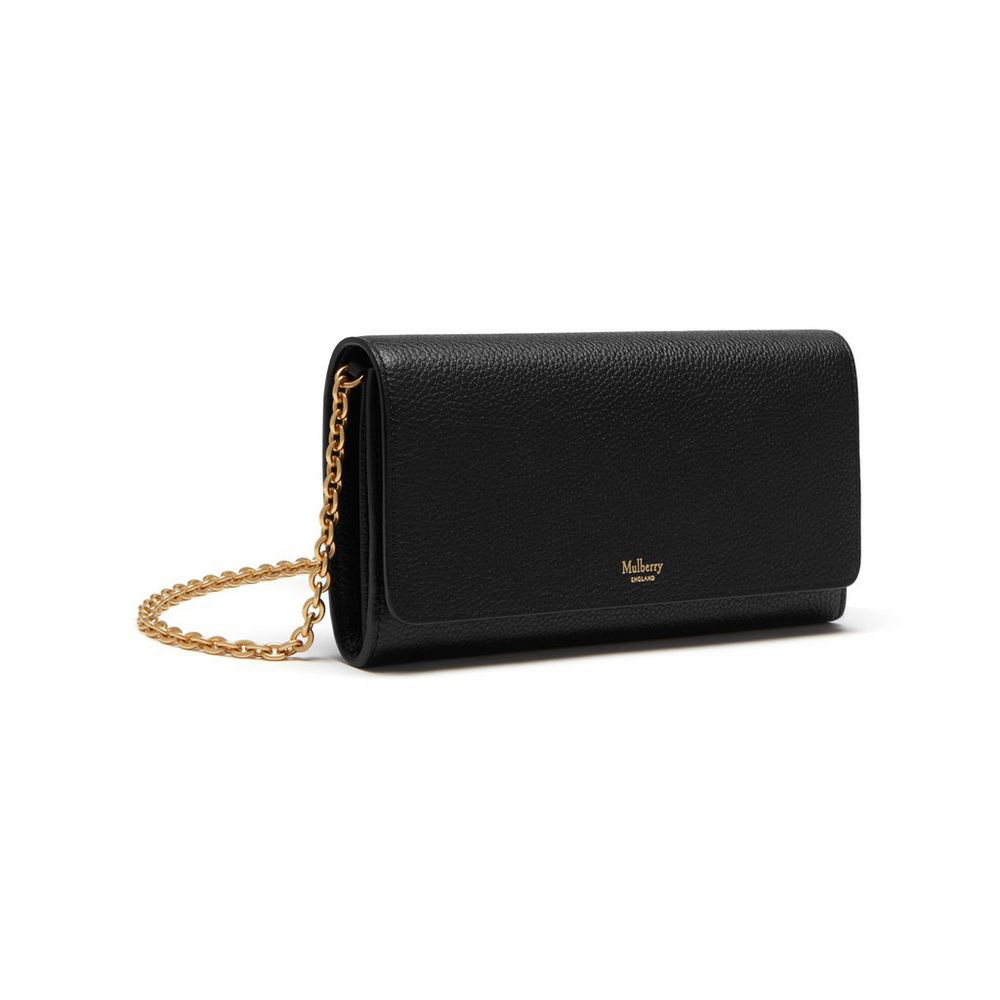 Mulberry Continental Clutch in Black Small Classic Grain RL4495 205A100 - Photo-3