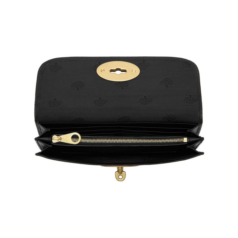 Mulberry Long Locked Purse in Black Natural Leather With Brass RL8537 342A217 - Photo-2
