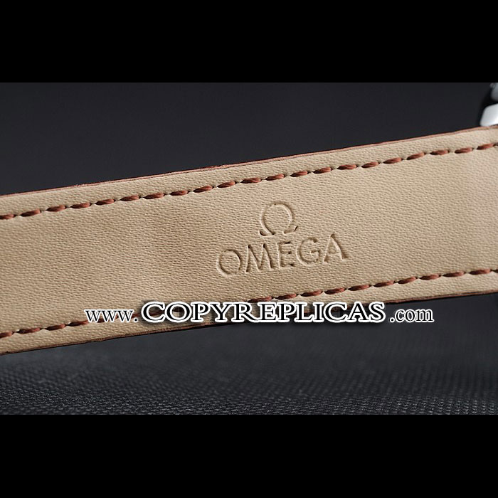 Omega DeVille Silver Dial Stainless Steel Case Brown Leather Strap OMG6431 - Photo-4