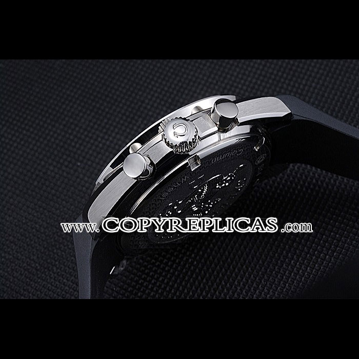 Omega Speedmaster Black Rubber Strap Black Dial Watch OMG6442 - Photo-4