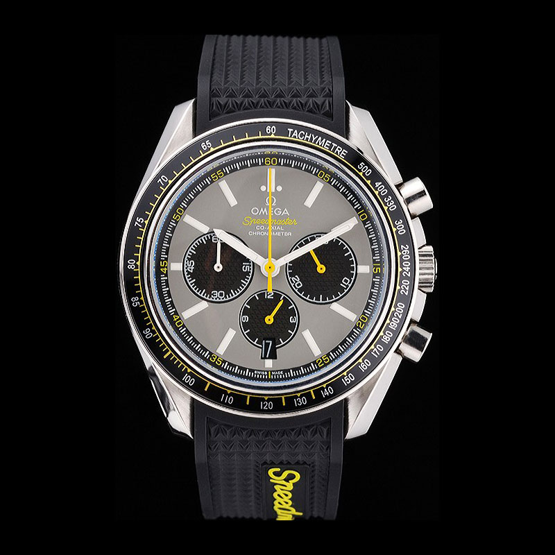 Omega Speedmaster Racing Chronograph Grey Dial Rubber Bracelet OMG6453