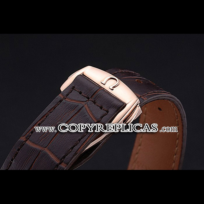 Omega Seamaster Planet Ocean GMT White Dial Rose Gold Case Brown Leather Band OMG6475 - Photo-3