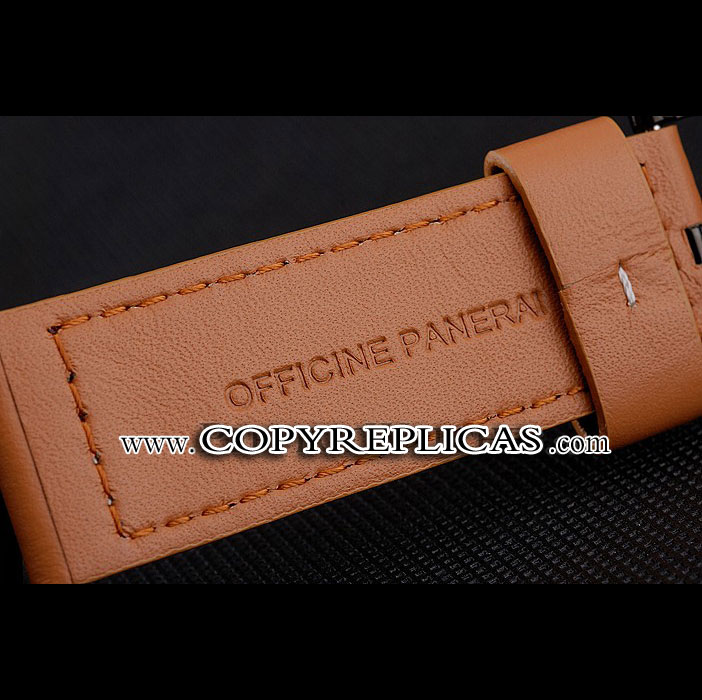 Panerai Luminor Ion Plated Stainless Steel Bezel Orange Leather Bracelet PAM6488 - Photo-3