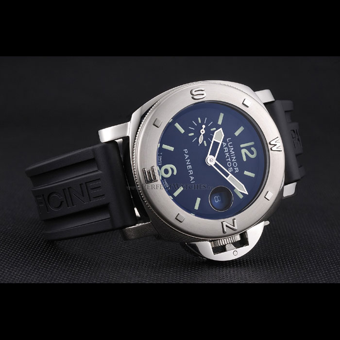 Panerai Luminor Brushed Stainless Steel Case Black Dial Black Rubber Strap PAM6492 - Photo-2