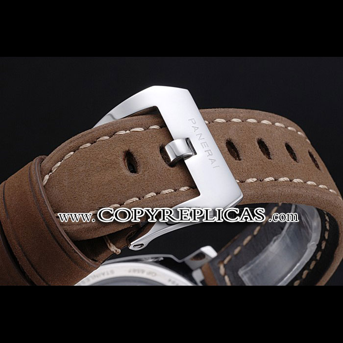 Panerai Luminor Marina Stainless Steel Bezel Khaki Leather Bracelet PAM6494 - Photo-3