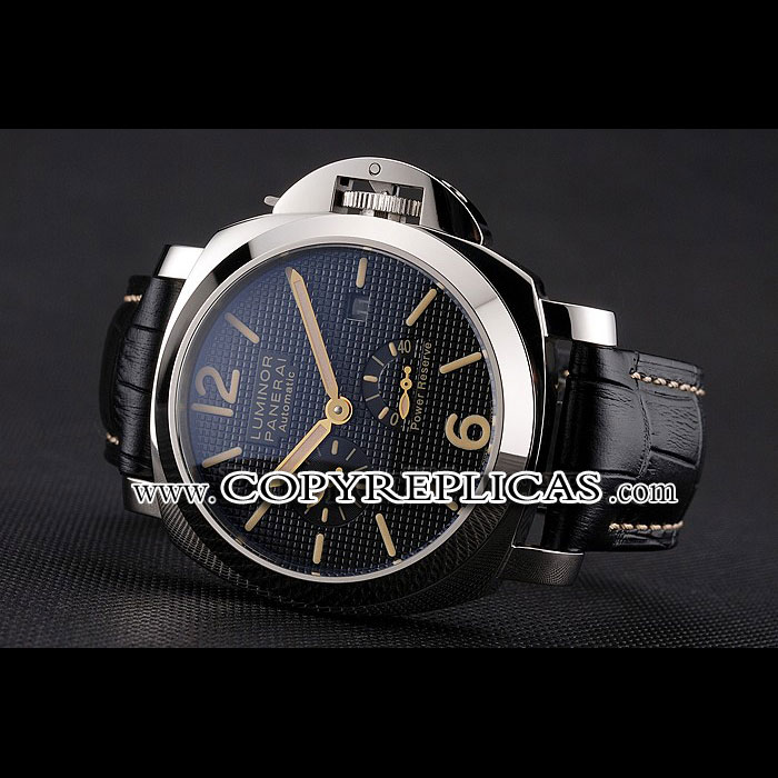 Panerai Luminor Automatic Power Reserve Black Embossed Dial Stainless Steel Black Strap PAM6495 - Photo-2