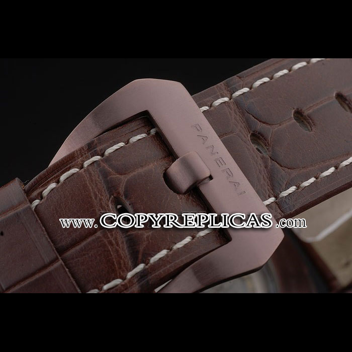 Panerai Luminor Brown Leather Strap Black Dial PAM6504 - Photo-3