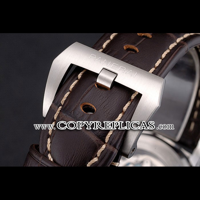 Swiss Panerai Radiomir 1940 Chronograph White Dial Stainless Steel Case Brown Leather Strap PAM6517 - Photo-3