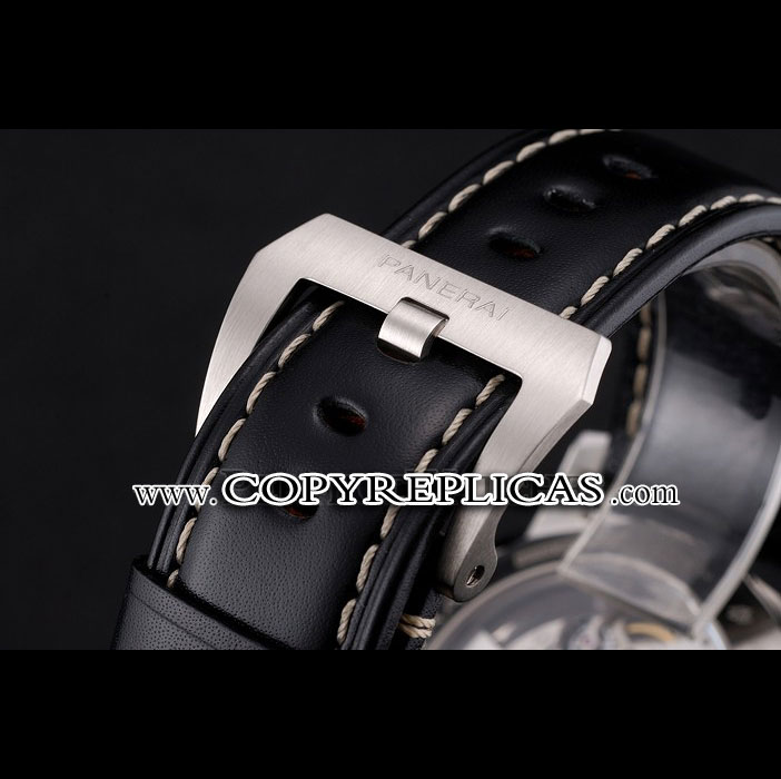 Swiss Panerai Luminor Marina 3 Days White Dial Stainless Steel Case Black Leather Strap PAM6523 - Photo-3