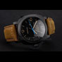 Swiss Panerai Luminor Ceramica Flyback Chronograph Black Dial Black Case Brown Strap PAM6525 - thumb-2