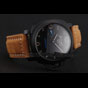Swiss Panerai Luminor GMT Carbotech Black Dial Black Case Brown Leather Strap PAM6528 - thumb-2