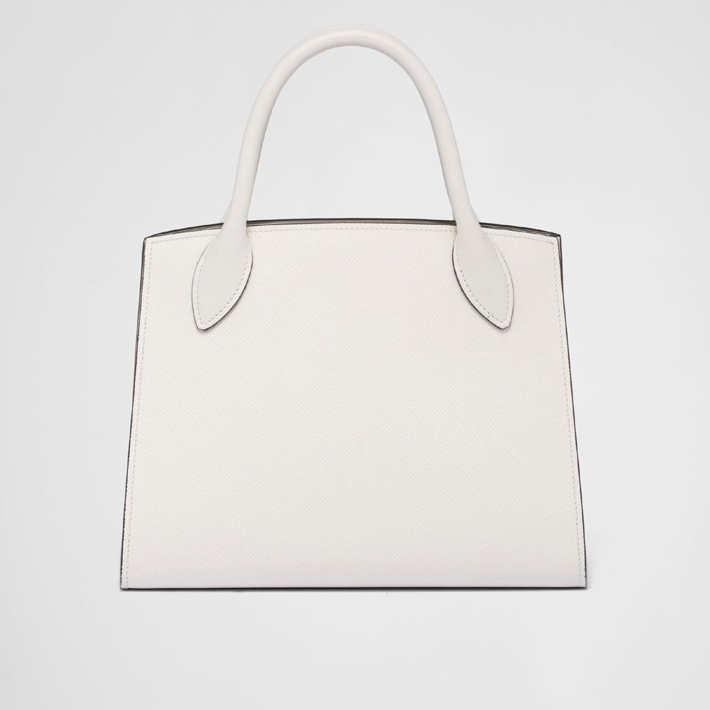 White Prada Monochrome Small Saffiano Bag 1BA156 2ERX F0009 - Photo-3