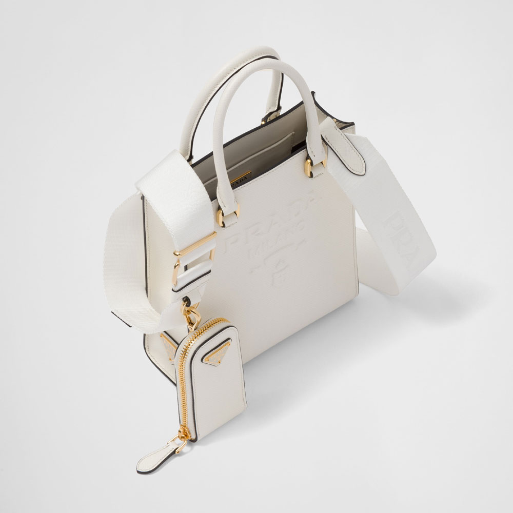 Prada White Saffiano Handbag 1BA333 NZV F0009 - Photo-2