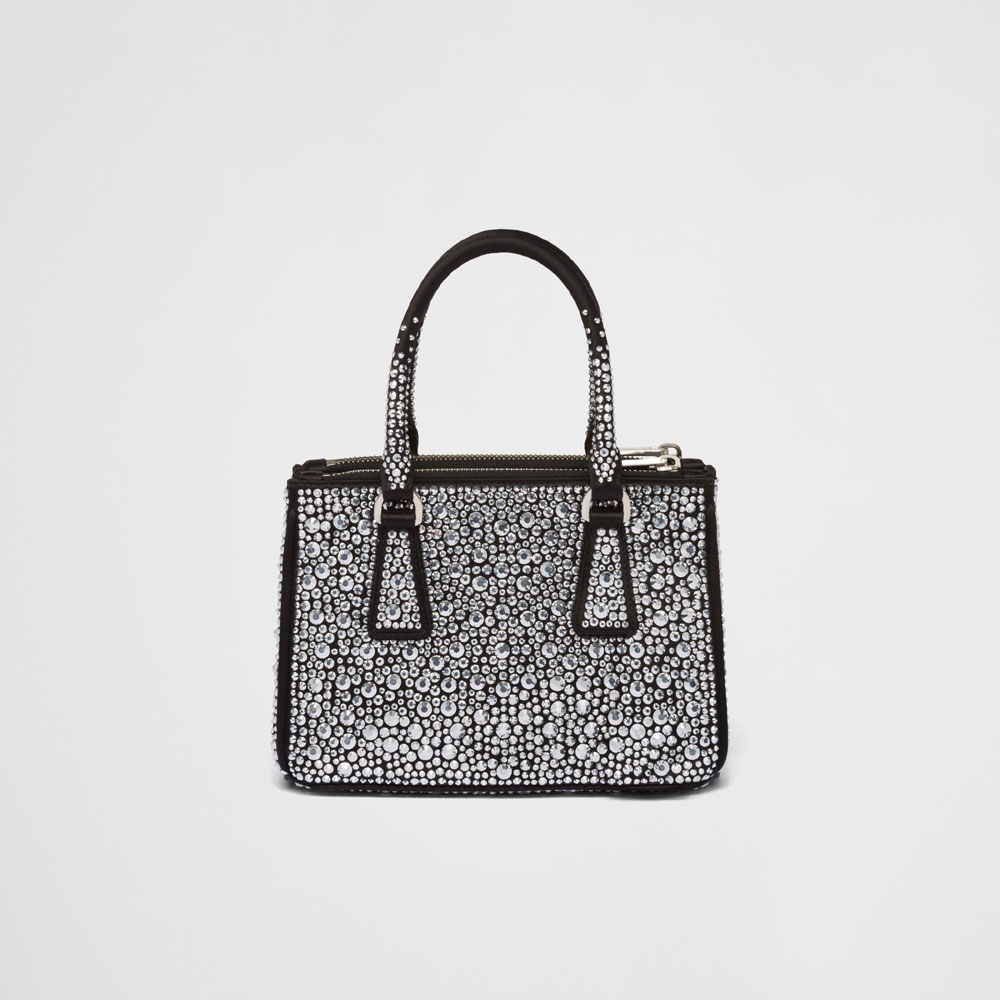 Metal Prada Galleria Satin Mini-bag With Crystals 1BA906 2AWL F063R - Photo-3