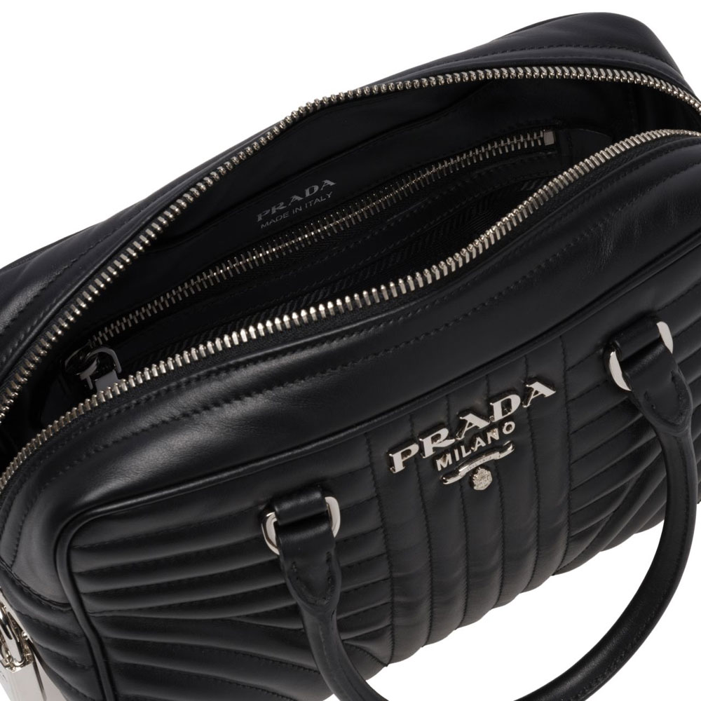 Prada Diagramme leather handbag 1BB113 2D91 F0002 - Photo-4