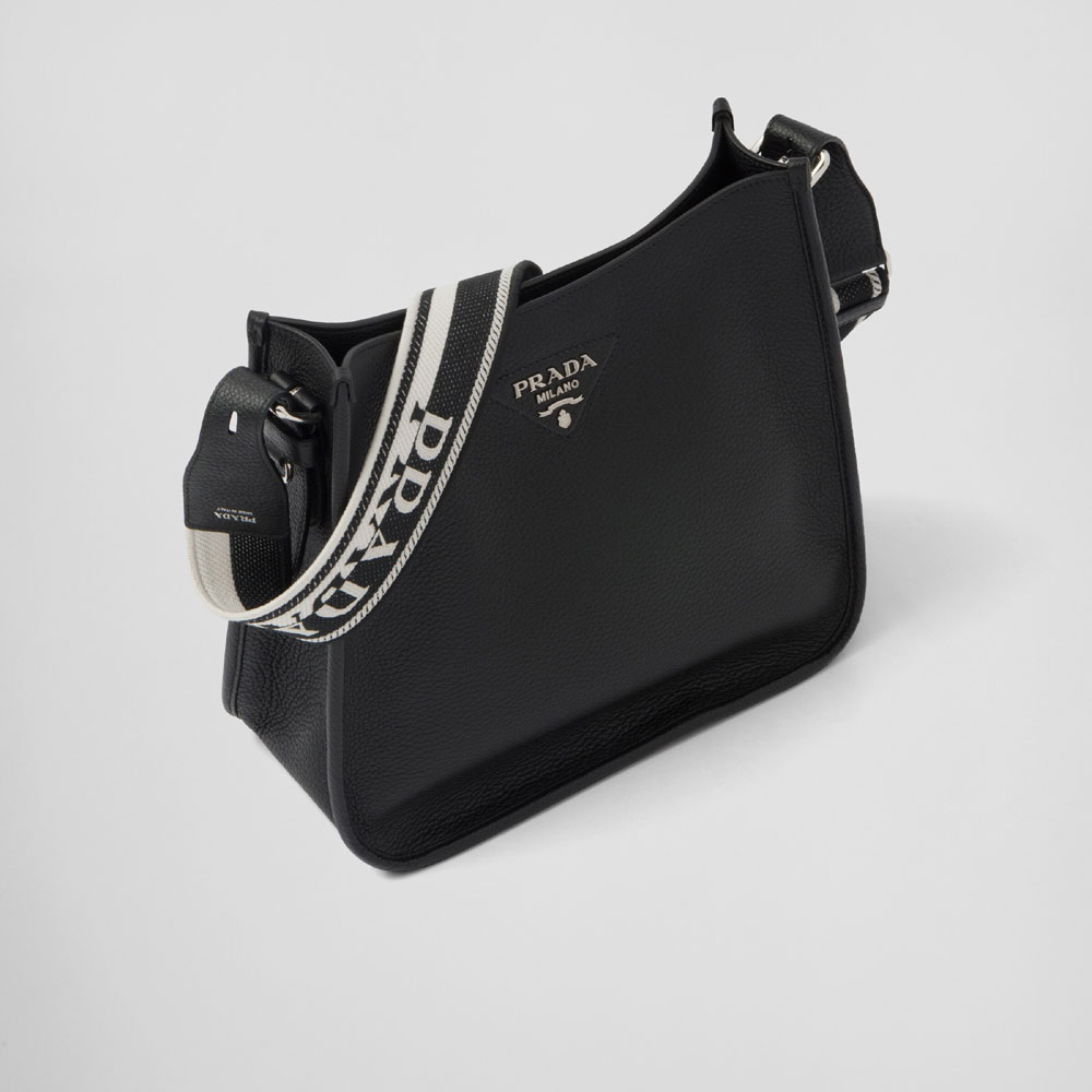 Prada Black Leather hobo bag 1BC073 2DKV F0002 - Photo-2