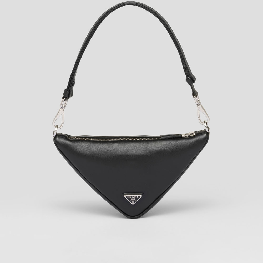 Black Prada Triangle Leather Mini-bag 1BC543 2BYA F0002 - Photo-3