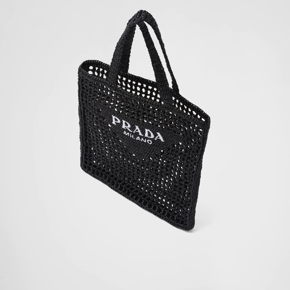Prada Black Raffia tote bag 1BG393 2A2T F0002 - Photo-2