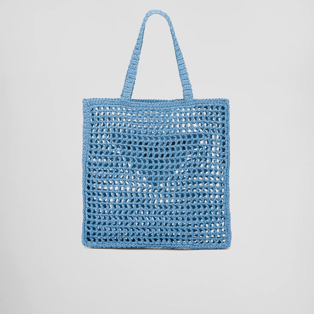 Prada Light Blue Raffia tote bag 1BG393 2A2T F0076 - Photo-3