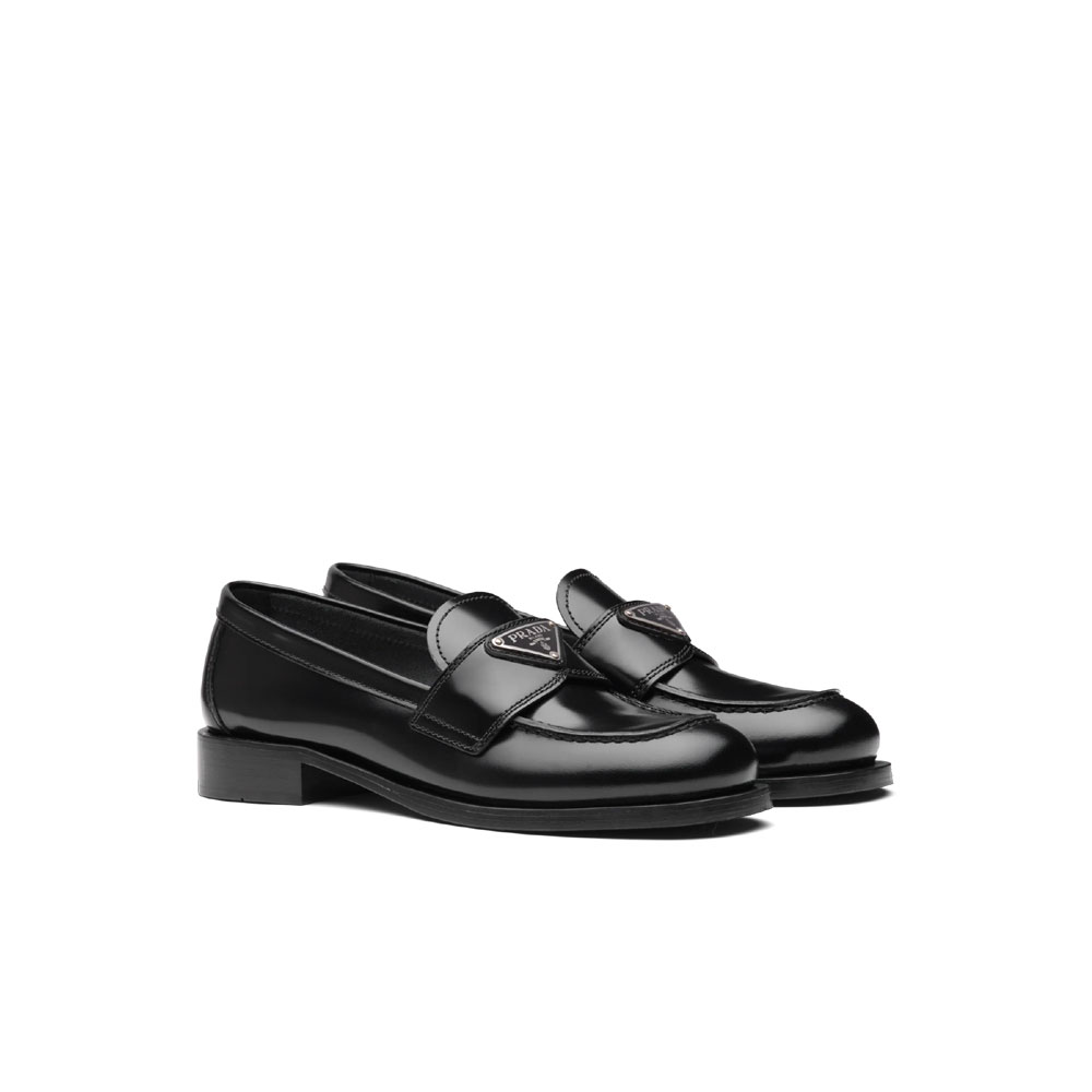 Prada Unlined brushed leather loafers 1D238M 055 F0002