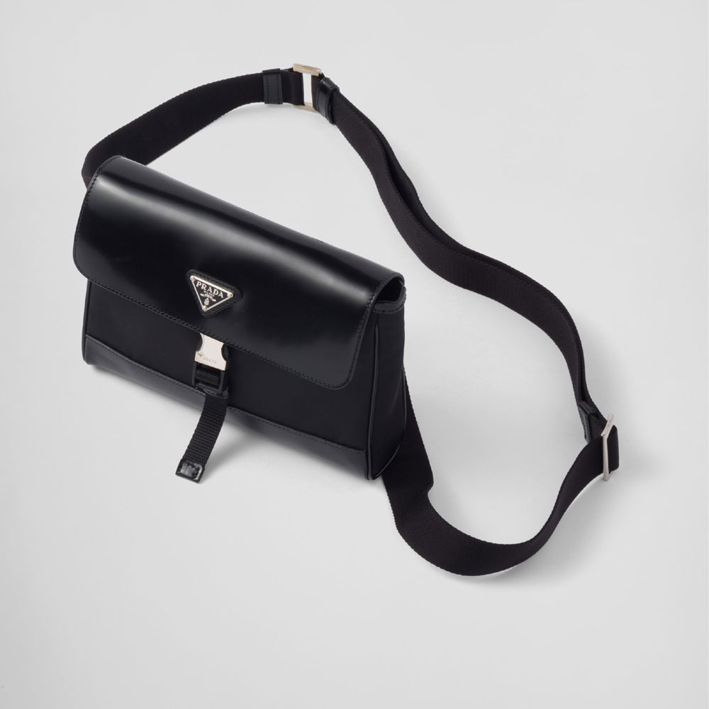 Prada Black Re-nylon Leather Shoulder Bag 2VD044 789 F0002 - Photo-2