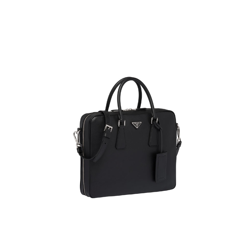 Prada Saffiano leather briefcase 2VE011 9Z2 F0002 - Photo-2