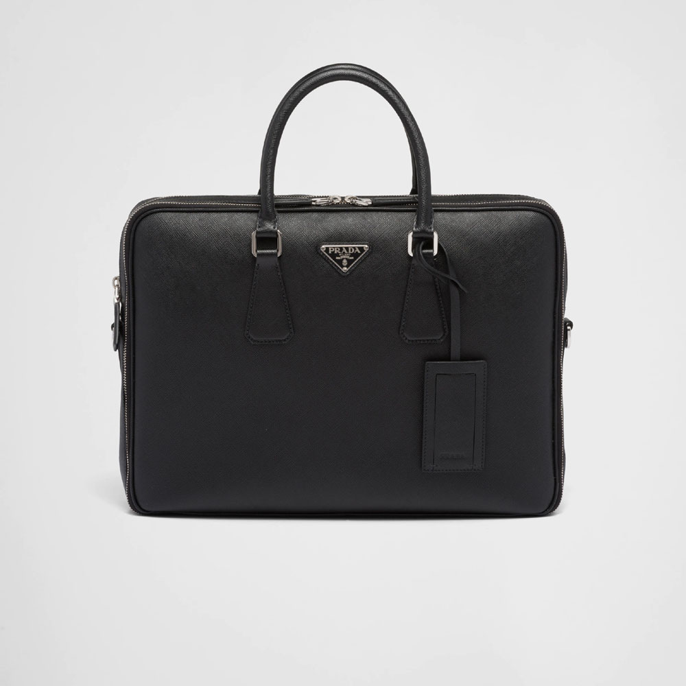 Prada Saffiano leather briefcase 2VE022 9Z2 F0002