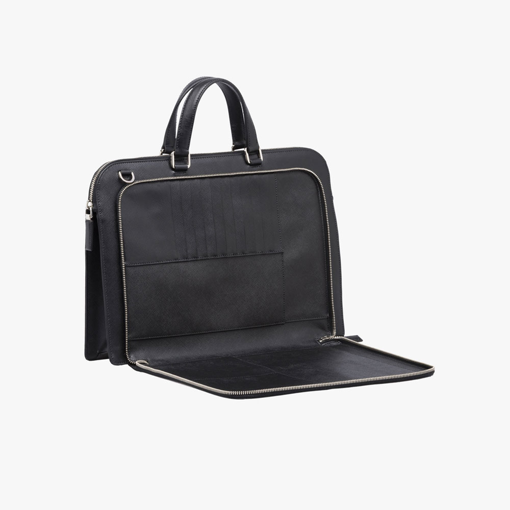 Prada Saffiano leather briefcase 2VE078 9Z2 F0002 - Photo-4