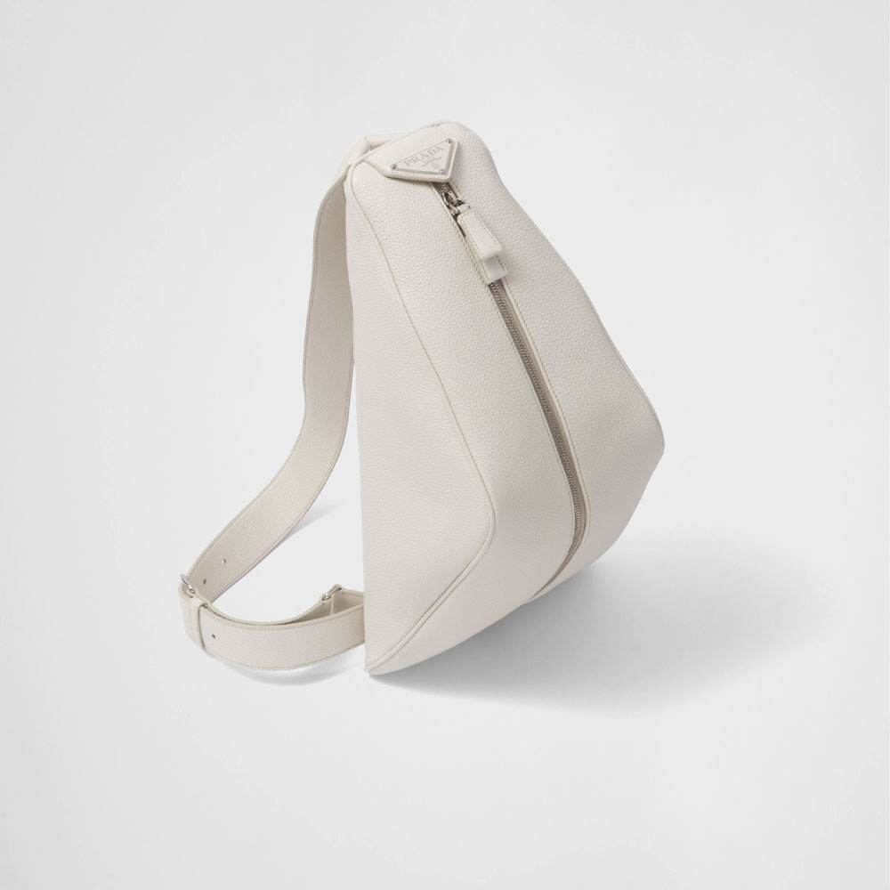 Prada Chalk White Leather backpack 2VZ099 2BBE F0K74 - Photo-2