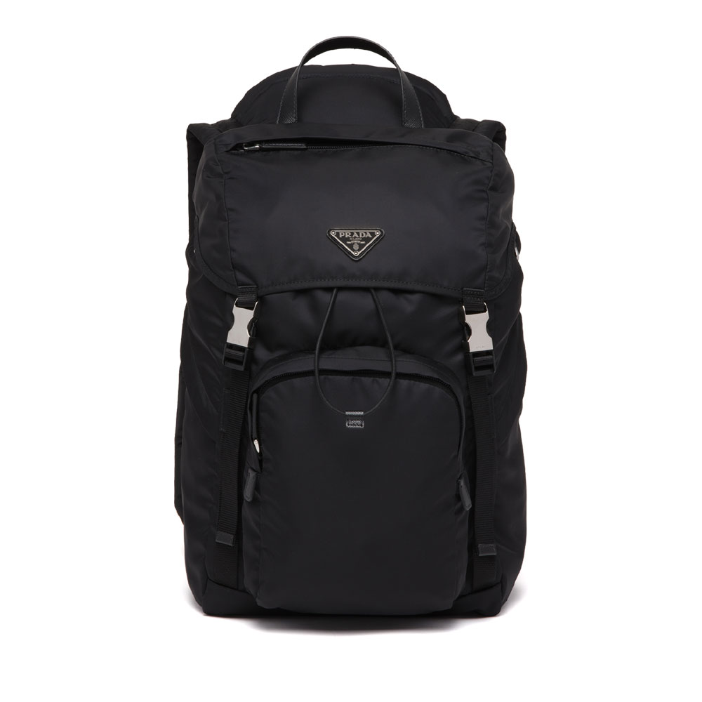 Prada Black Re-nylon Saffiano Backpack With Hood 2VZ135 2DMG F0002